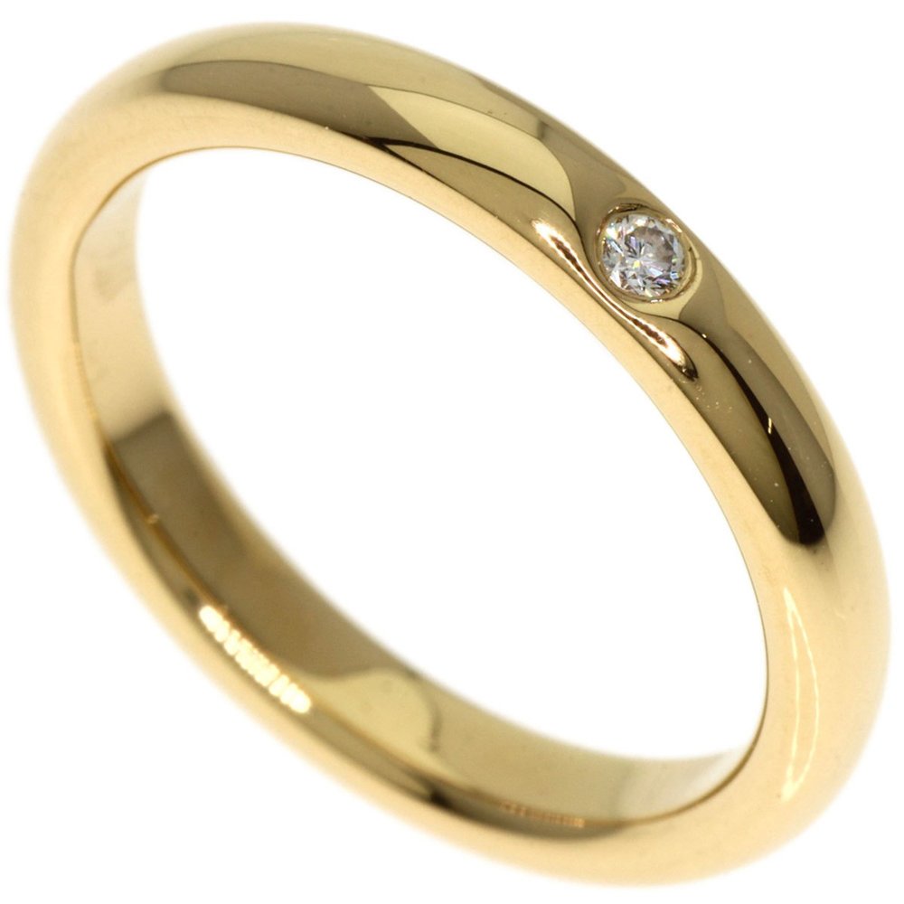 TIFFANY Classic Band 1P Diamond Ring 18K Yellow Gold Size 4.5 - Picture 10 of 10